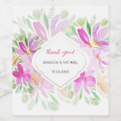 Rosa grüne Bohemische Blume Weinetikett (Einzelnes Label)