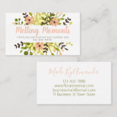 Rosa grüne Bouquet mit konzentrierter Kerze und So Visitenkarte (Vorne/Hinten)