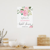 Rosa grüne Brautparty Begrüßung Poster (Küche)