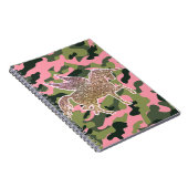 Rosa grüne Camouflage Camouflage & Gold Glitzer Ei Notizblock (Rechte Seite)