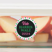 Rosa Grüne Clover 2024 Abstimmung Harris Walz Etiketten (Befestigt)