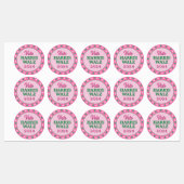 Rosa Grüne Clover 2024 Abstimmung Harris Walz Etiketten (Blatt)