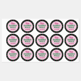 Rosa Grüne Clover 2024 Abstimmung Harris Walz Etiketten