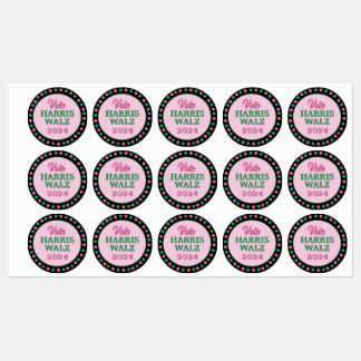 Rosa Grüne Clover 2024 Abstimmung Harris Walz Etiketten