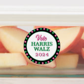 Rosa Grüne Clover 2024 Abstimmung Harris Walz Etiketten (Befestigt)
