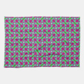 Rosa Grüne ColorMix JustPatterns Stoff Geschirrtuch (Horizontal)
