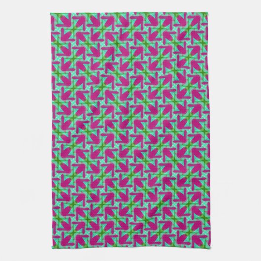 Rosa Grüne ColorMix JustPatterns Stoff Geschirrtuch (Vertikal)