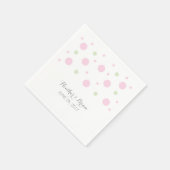 Rosa Grüne Confetti Hochzeitspapier Napkins Serviette (Ecke)
