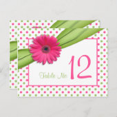 Rosa grüne Daisy Polka Dots Hochzeitskarte Postkarte (Vorne/Hinten)