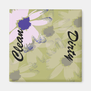 Rosa grüne Daisy saubere Geschirrspülmaschine Magnet