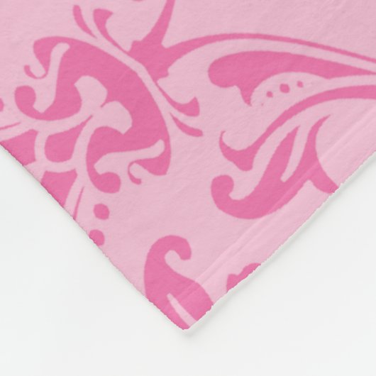 Rosa grüne Damast-Leopard-Wurfs-Decke Fleecedecke (Ecke)