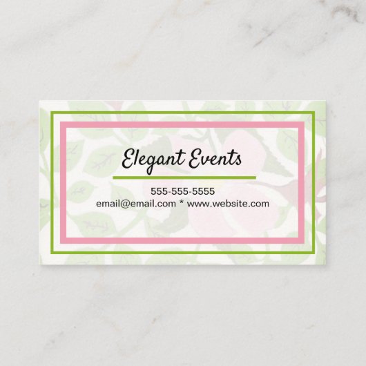 Rosa grüne Dogwood-Blume mit handgemalten Frühling Visitenkarte (Rückseite)