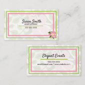 Rosa grüne Dogwood-Blume mit handgemalten Frühling Visitenkarte (Vorne/Hinten)