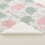 Rosa grüne Elefanten Moderne Sherpadecke (3/4)