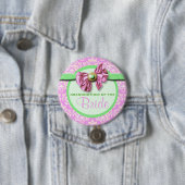 Rosa grüne Elfenbeindamastbraut Button (Beispiel)