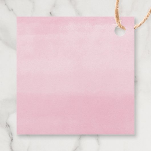 Rosa Grüne Eukalyptus-Ballon Babydusche Geschenkanhänger (Rückseite)