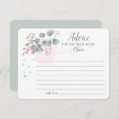 Rosa grüne Eukalyptusberatung für die Braut Hinweiskarte (Vorne/Hinten)