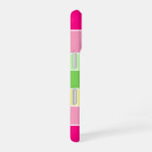 Rosa grüne FarbeBlöcke Streifen Monogramm Handy Fa iPhone 16 Hülle (Rechte Seite)