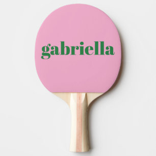 Rosa Grüne Fette Schrift Personalisierter Name Tischtennis Schläger
