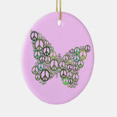 Rosa grüne Friedensschmetterlings-Verzierung Keramikornament (Rechts)