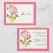 Rosa, grüne, gelbe, weiße Peonverschlusskarte Begleitkarte (Vorne/Hinten)