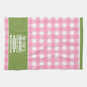 Rosa Grüne Gingham Mama Essen werden Erinnerungen Geschirrtuch (Horizontal)
