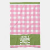 Rosa Grüne Gingham Mama Essen werden Erinnerungen Geschirrtuch (Vertikal)