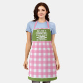Rosa Grüne Gingham Mama Essen werden Erinnerungen Schürze (Getragen)