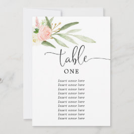 Rosa grüne goldgelbe 5"x7" Tischnummern