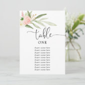 Rosa grüne goldgelbe 5"x7" Tischnummern (Stehend Vorderseite)