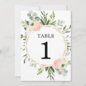 Rosa grüne goldgelbe 5"x7" Tischnummern (Vorderseite)