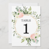 Rosa grüne goldgelbe 5"x7" Tischnummern (Rückseite)