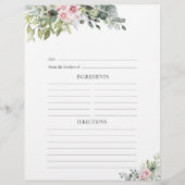 Rosa Grüne Grüne Rezeptseite (Rückseite)