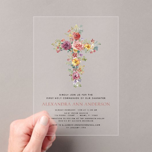 Rosa Grüne Grüne Rose Acryleinladungen (Insitu (Handheld))