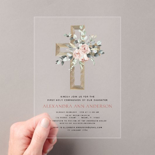 Rosa Grüne Grüne Rose Acryleinladungen (Insitu (Handheld))