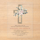 Rosa Grüne Grüne Rose Acryleinladungen (Vorderseite)