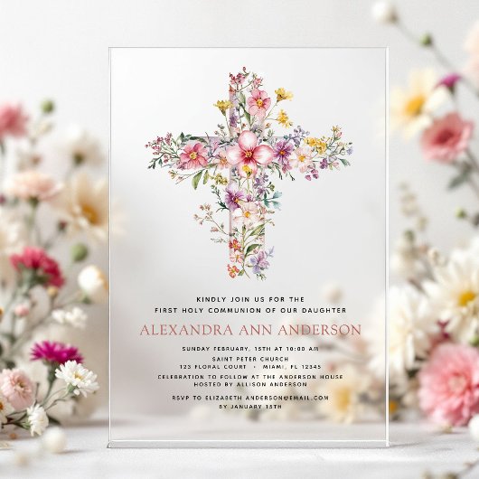 Rosa Grüne Grüne Rose Acryleinladungen