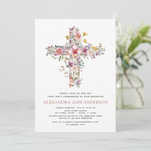 Rosa Grüne Grüne Rose Einladung (Stehend Vorderseite)