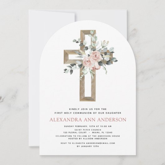 Rosa Grüne Grüne Rose Einladung (Vorderseite)