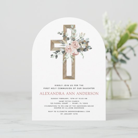 Rosa Grüne Grüne Rose Einladung (Stehend Vorderseite)