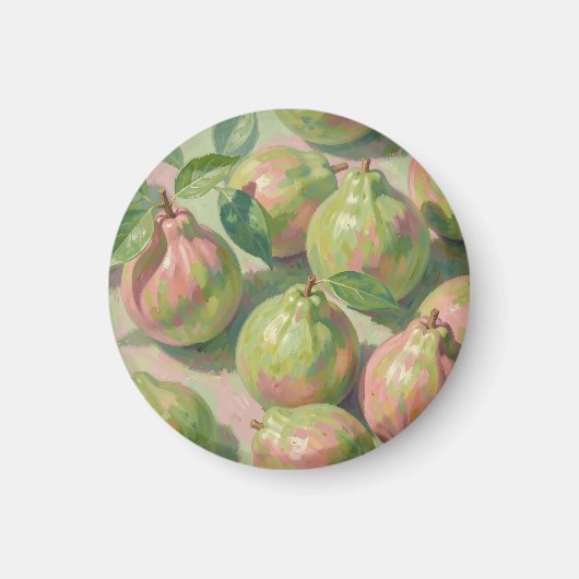 Rosa grüne Guave Stillleben Magnet (Vorne)