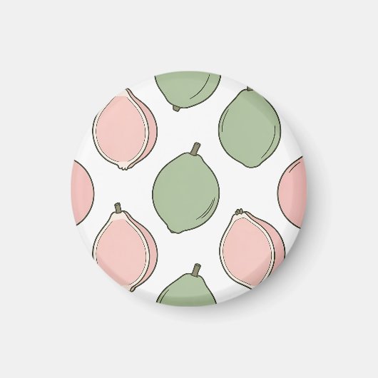 Rosa Grüne Guaven-Muster Magnet (Vorne)