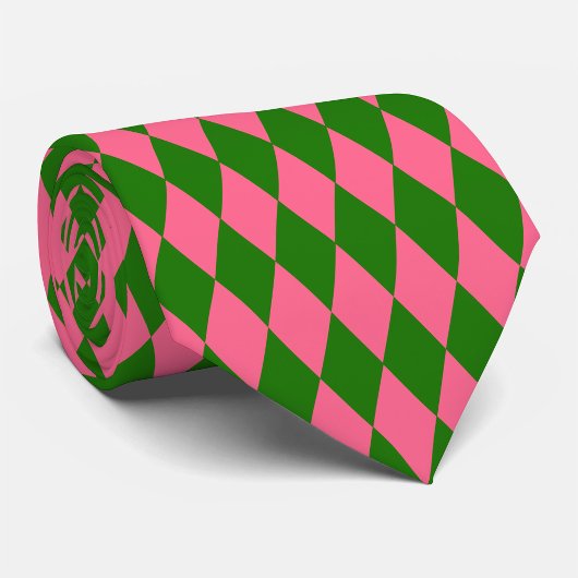 Rosa grüne Harlekin-Karo-Design  Krawatte