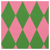 Rosa grüne Harlekin-Karo-Design Stoff (Nahaufnahme)