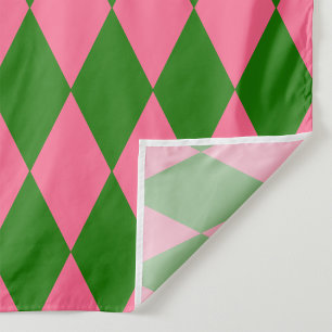Rosa grüne Harlekin-Karo-Design  Stoff