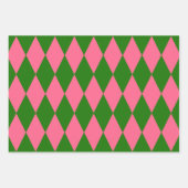 Rosa grüne Harlekin-Karuomuster-Design Geschenkpapier Set (Vorderseite 2)