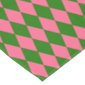 Rosa grüne Harlekin-Karuomuster Tischdecke (Schrägansicht)
