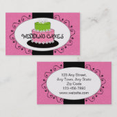 Rosa grüne Hochzeitstorte-Bäckerei-Visitenkarten Visitenkarte (Vorne/Hinten)