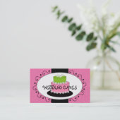 Rosa grüne Hochzeitstorte-Bäckerei-Visitenkarten Visitenkarte (Stehend Vorderseite)