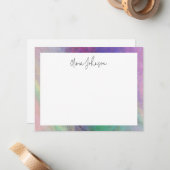 Rosa grüne holografische, moderne Flachbild-Note-K Mitteilungskarte (Vorderseite/Rückseite Beispiel)